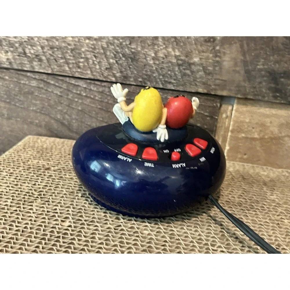M&M's Red & Yellow Candies Sitting On Digital LED Alarm Clock MMC200 Collectible